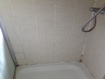 This is how this shower cubicle looked before Kleenright was called in to restore it back to its original look.